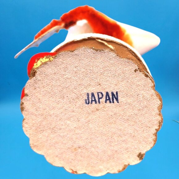 Vintage 1950s Putz Elf Ornament Red Chenille Foil Stocking Mica Accents Japan - Picture 9 of 9